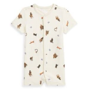 Ralph Lauren Cream Baby Romper with Animal Print